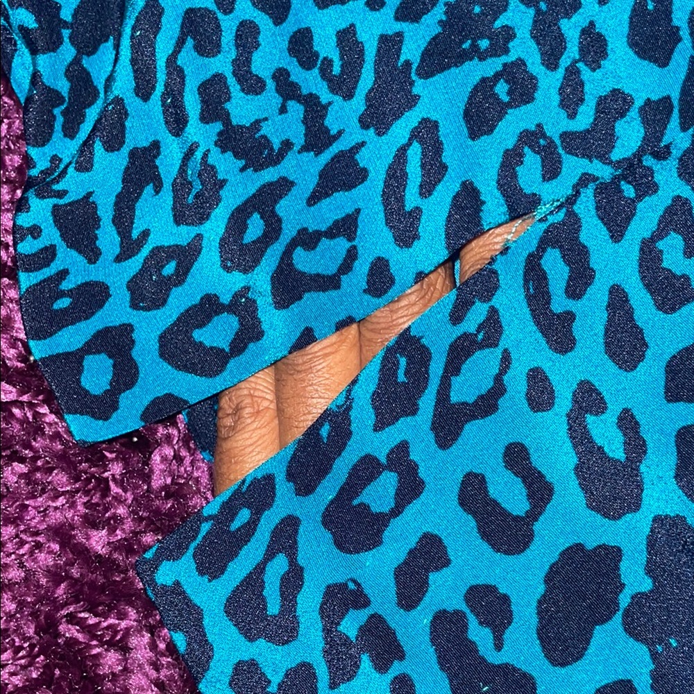 Dana Buchman Vintage Teal Leopard Print Set - Picture 5 of 5